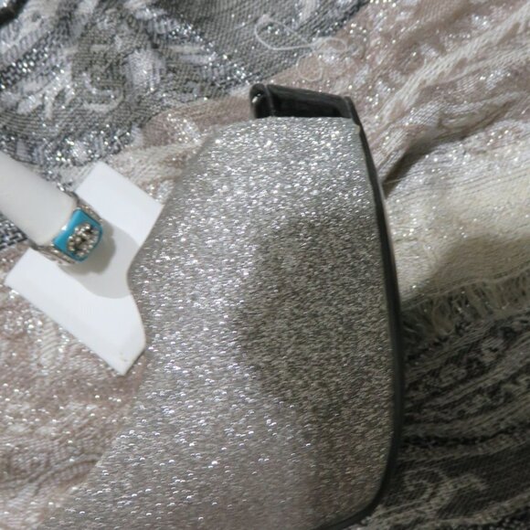 BOGO Sexy A.N.A A NEW APPROACH Silver Sparkle platform peep toe heels 9.5 - Picture 7 of 12